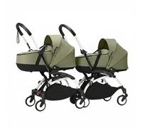 Stokke YOYO³ Stroller for Twins 0+ months - Olive Color Pack & White Frame