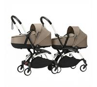 Stokke YOYO³ Stroller for Twins 0+ months - Taupe Color Pack & White Frame