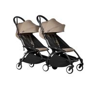 Stokke YOYO³ Stroller for Twins 6+ months - Taupe Color Pack & Black Frame