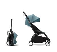 Stokke YOYO3 Compact, Foldable & Light Stroller from 6 Months, Aqua | Includes Black Frame/Aqua Seat Cushion, Canopy, Folds in & Out in a Flash, Carry-On Compatible, Ergonomic & adjustable.