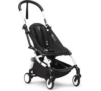 Stokke YOYO3 frame, white - textile set not included - comes with 5-point harness, multi-position adjustable backrest, awning extensions, padded shoulder strap and protective storage bag