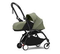 Stokke YOYO3 Stroller with Newborn Pack (Olive) - Includes Frame (Black), Mattress, Five-Point Harness, Extendable Canopy, Padded Shoulder Strap & Protective Storage Bag