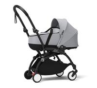 Stokke YOYO3 Stroller with Newborn Shell (Stone) - Includes Frame (Black), Newborn Shell, Double Mattress, Foot Cover, Padded Shoulder Strap & Protective Storage Bag
