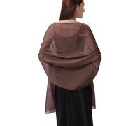 Stole Women's Chiffon Summer Scarf Women's Festive for Evening Dress or Wedding Dress Stole Festive Chiffon Scarf Shawl Multifunctional Scarf Lightweight Elegant Oversized Shoulder Scarf, brown, 200 x