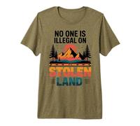Stolen Land Vintage Sunset Mountain Indigenous Nature Premium T-Shirt