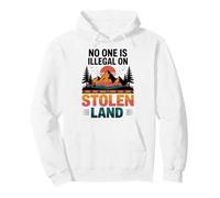 Stolen Land Vintage Sunset Mountain Indigenous Nature Pullover Hoodie