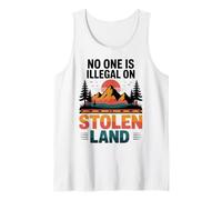 Stolen Land Vintage Sunset Mountain Indigenous Nature Tank Top