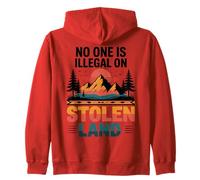 Stolen Land Vintage Sunset Mountain Indigenous Nature Zip Hoodie