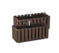 Stolmet Boardee Fencycase Balcony Planter Box - Stylish Rustic Design, Indoor & Outdoor Use - Available in White, Brown, Grey & Anthracite - Two Sizes: 380mm & 580mm (Brown, 6L x2)