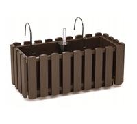 Stolmet Boardee Fencycase Balcony Planter Box - Stylish Rustic Design, Indoor & Outdoor Use - Available in White, Brown, Grey & Anthracite - Two Sizes: 380mm & 580mm (Brown, 6L)