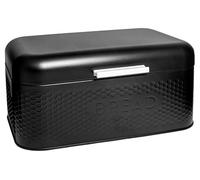 Stolmet Bread Bin Container, Rectangular Box, Made from Powder Coated Steel, Perfect for Bread, Baguettes and Rolls, Contains Ventilation Holes (Black)