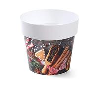 Stolmet Christmas Design Flower Plant Pot for Poinsettia or Mini Christmas Tree (16cm, Candy Cane)
