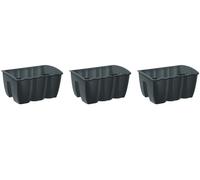 Stolmet Crown Balcony Rail Planter Set of 3 - Hanging Flower Pots for Balcony Railings, UV-Resistant Plastic, 3 Sizes: 7L, 12L, 18L - Available in White, Terracotta, Anthracite (Anthracite, 12 Litres)