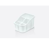 Stolmet Cutlery Drainer with Tray - 3 or 5 Pocket Utensil Holder - BPA Free - Ideal for Kitchen and Camping (Ice White, 5 Compartments)