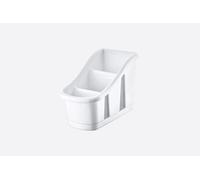 Stolmet Cutlery Drainer with Tray - 3 or 5 Pocket Utensil Holder - BPA Free - Ideal for Kitchen and Camping (White, 3 Compartments)