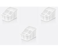 Stolmet Cutlery Drainer with Tray - 3 or 5 Pocket Utensil Holder - BPA Free - Ideal for Kitchen and Camping (White, 5 Compartments x3)