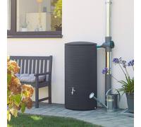 Stolmet Novara Rain Barrel 285L - Anthracite Water Butt with Brass Tap & Lid