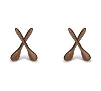 Stolmet Salad Round Bowls for Serving Mixing Storing, 16cm or 20cm Plastic Wood Effect, Smooth Surface, Set of 2/3 (2, Salad Spoon)