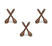 Stolmet Salad Round Bowls for Serving Mixing Storing, 16cm or 20cm Plastic Wood Effect, Smooth Surface, Set of 2/3 (3, Salad Spoon)