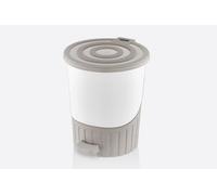 Stolmet Waste Bin 14L - Grey, Pastel Green, Pedal-Operated Trash Bin with Removable Inner Bucket for Kitchen & Bathroom (Grey)
