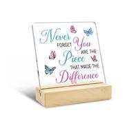 Stology Inspirational Birthday Gift for Women Girls Acrylic Plaque, Employee Appreciation Gift for Coworker Clear Desk Sign with Wood Stand, You are Different Butterfly Home Office Table Shelf Decor