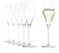 Stölzle Lausitz Champagne Glasses Quatrophil 292 ml, set of 6, on a par with mouth blown, premium quality, dishwasher proof