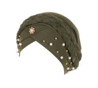 Stoma Bandage Swimming Head Hat Ethnic Bohemian Floral Hair Cover Wrap Turban Headwear Turban Cap Pleated Hat Headband Neon Green (F,One Size)
