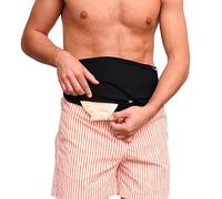 Stoma Belt Black - Ostomy Support Belt for Men & Women | Adjustable Wrap for Ileostomy, Colostomy, Urostomy | Compatible with Hollister, ConvaTec, Coloplast (M)