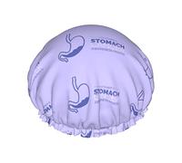 Stomach Cancer Awareness Periwinkle Ribbon Shower Caps Reusable Bath Cap Elastic Bathing Shower Hat Soft Waterproof For Hair Caps Of All Hair Lengths