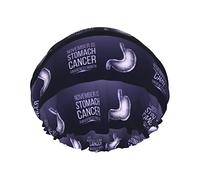 Stomach Cancer Awareness Periwinkle Ribbon Shower Caps Reusable Bath Cap Elastic Bathing Shower Hat Soft Waterproof For Hair Caps Of All Hair Lengths