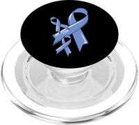 Stomach Cancer Awareness Ribbon Blue Fighter Gastric Chemo PopSockets PopGrip for MagSafe