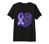 Stomach Cancer Awareness Unbreakable Shield Heartbeat Premium T-Shirt