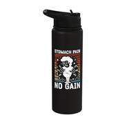 Stomach Pain, No Gain Tummy Ache Stainless Steel Insulated Water Bottle