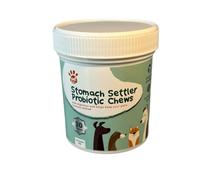 Stomach Settler Probiotic Chews - supplements as treats to help keep your beloved pets gut calm and settled. For cats & dogs. A unique blend of probiotics and probiotics to aid digestion