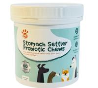Stomach Settler Probiotic Chews - supplements as treats to help keep your beloved pets stomach calm and settled. For cats & dogs. A unique blend of probiotics and probiotics to aid digestion