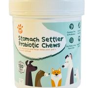 Stomach Settler Probiotic Chews - supplements as treats to help keep your beloved pets stomach calm and settled. For cats & dogs. A unique blend of probiotics and probiotics to aid digestion