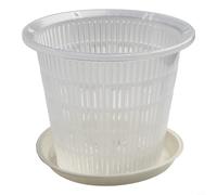 Stomata-Ventilated Clear Plastic Pot For Orchid Culture Providing Drainage, Aeration And Visual Root(14cm)