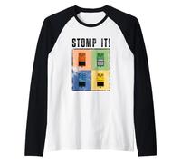 Stomp It Vintage Guitar Effects Pedal Retro Graphic Raglan Baseball Tee