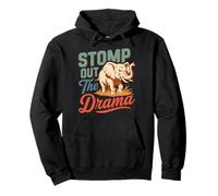 Stomp Out The Drama Elephant Saying Design Pullover Hoodie