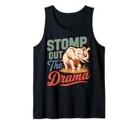 Stomp Out The Drama Elephant Saying Design Tank Top
