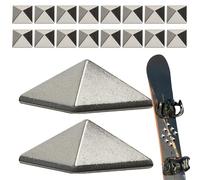 Stomp Pad, 18 Pieces Pyramid Plot Non-Slip Snowboard, Adhesive Metal Mat with Reinforced Adhesion for Traction Control