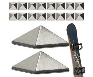 Stomp Pad - 18 Pieces Snowboard Pyramid Studs Pad - Metal Winter Snowboard Non-Slip Mat for Strong Control of Absorption Traction Enhanced Performance Hard