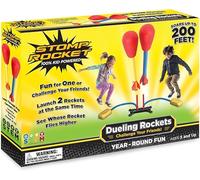 Dueling Twin Stomp Rocket Air Powered & 4 Foam Tipped Rockets Up To 200ft Age 8+