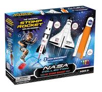 Stomp Rocket - Space Collection - 3 Soft Foam Air Powered Rockets: SLS Rocket, Saturn V Rocket, Space Shuttle Atlantis - Adjustable Launcher and Pad - STEM Gift for Boys and Girls Ages 5 Years and Up