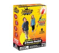 Stomp Rocket The Original X-Treme Rocket 6 Rockets - Outdoor Rocket Toy Gift for Boys and Girls- Comes with Toy Rocket Launcher - Ages 9 Years and Up