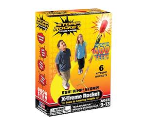 Stomp Rocket The Original X-Treme Rocket 6 Rockets - Outdoor Rocket Toy Gift for Boys and Girls- Comes with Toy Rocket Launcher - Ages 9 Years and Up
