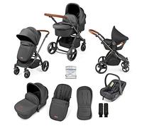 Stomp Urban 3 in 1 Travel System Pushchair with Astral Car Seat and Accessories (Charcoal Grey) - Birth to 22kgs (Approx. 4 Years), Lightweight City Stroller with UPF 50+ Hood and Rain Cover