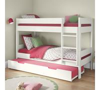Stompa Compact Single Detachable Bunk Bed Frame With Open Trundle - White