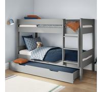 Stompa Compact Single Detachable Bunk Bed With Open Trundle and Mattress - Grey