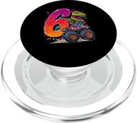 Stomping Into 6 - Dinosaur Monster Truck 6th Birthday Boy PopSockets PopGrip for MagSafe